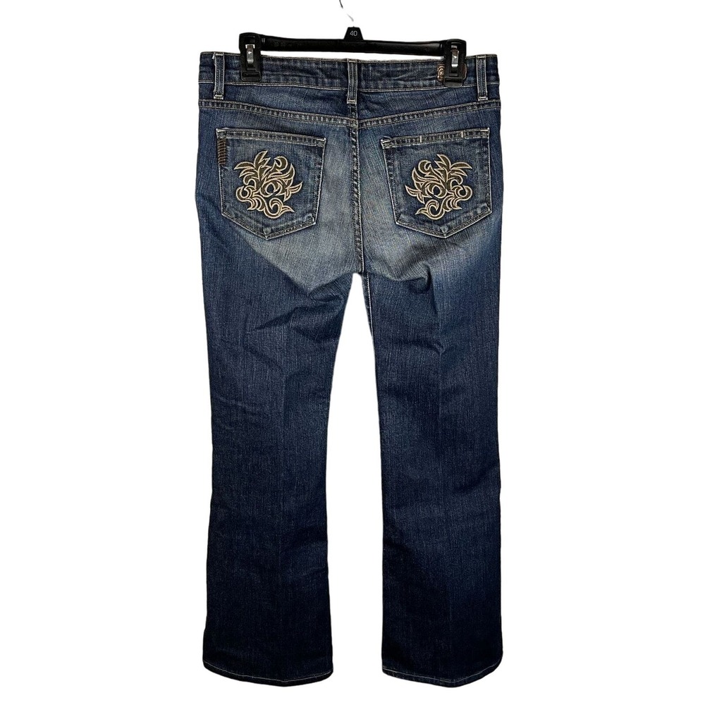 PAIGE Womens 30 Hollywood Hills Flare Jean Blue Denim USA Made Actual 32x28.5